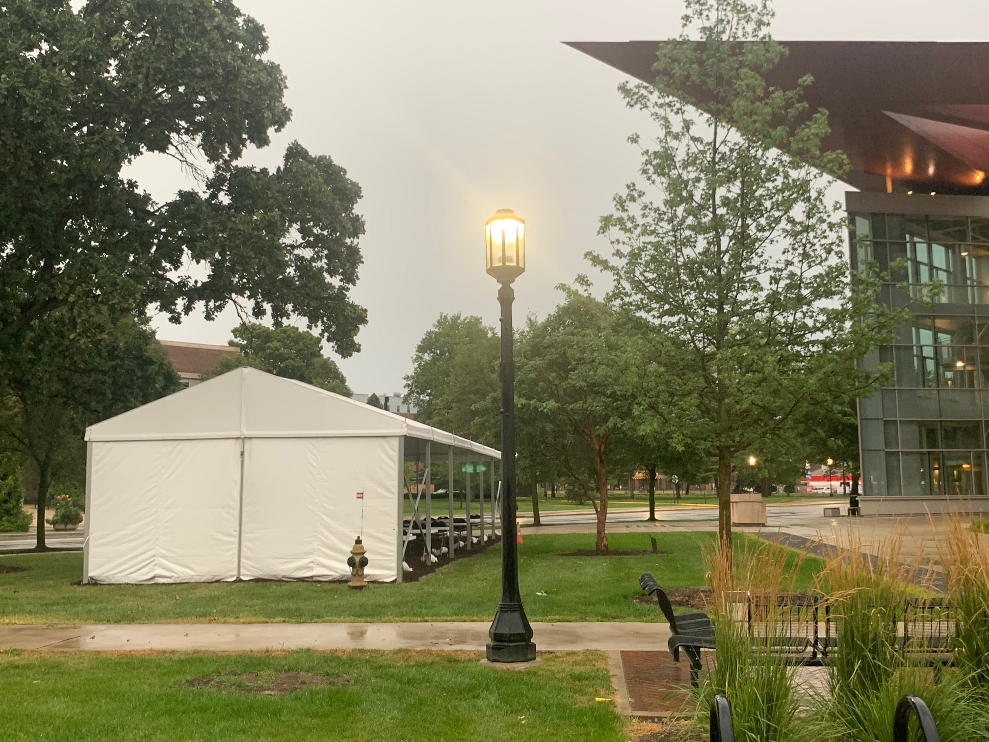 Purdue Tents After Storm - American Pavilion