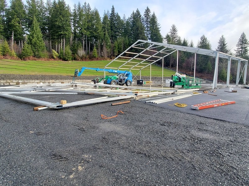 Clear Span Structure Installation - American Pavilion