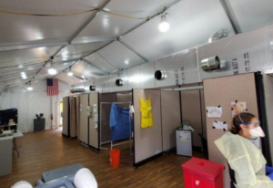 Interior of COVID Hospital Tent - American Pavilion