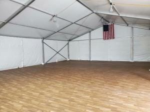 Beautiful Finished Tent Interior With Wooden Flooring - American Pavilion