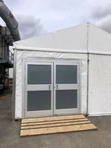 Clear Span Tent With Double Glass Doors and Ramp - American Pavilion