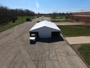 Double Door COVID Drive Thru Tent - American Pavilion