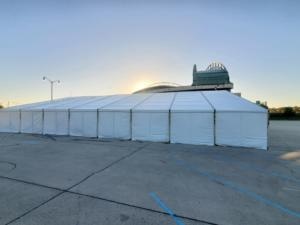 Disaster Relief Tent Outside Brewers Stadium - American Pavilion
