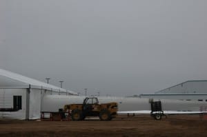 Construction Repair and Refurbishment inside a large clear span tent installed for six months in North Dakota                               