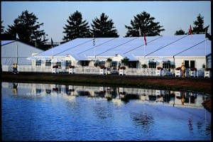 clearspan corporate chalets for clients to use during a major professional gold tournament   