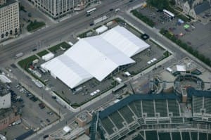 large clear span tents used for a sporting event. american pavilion     